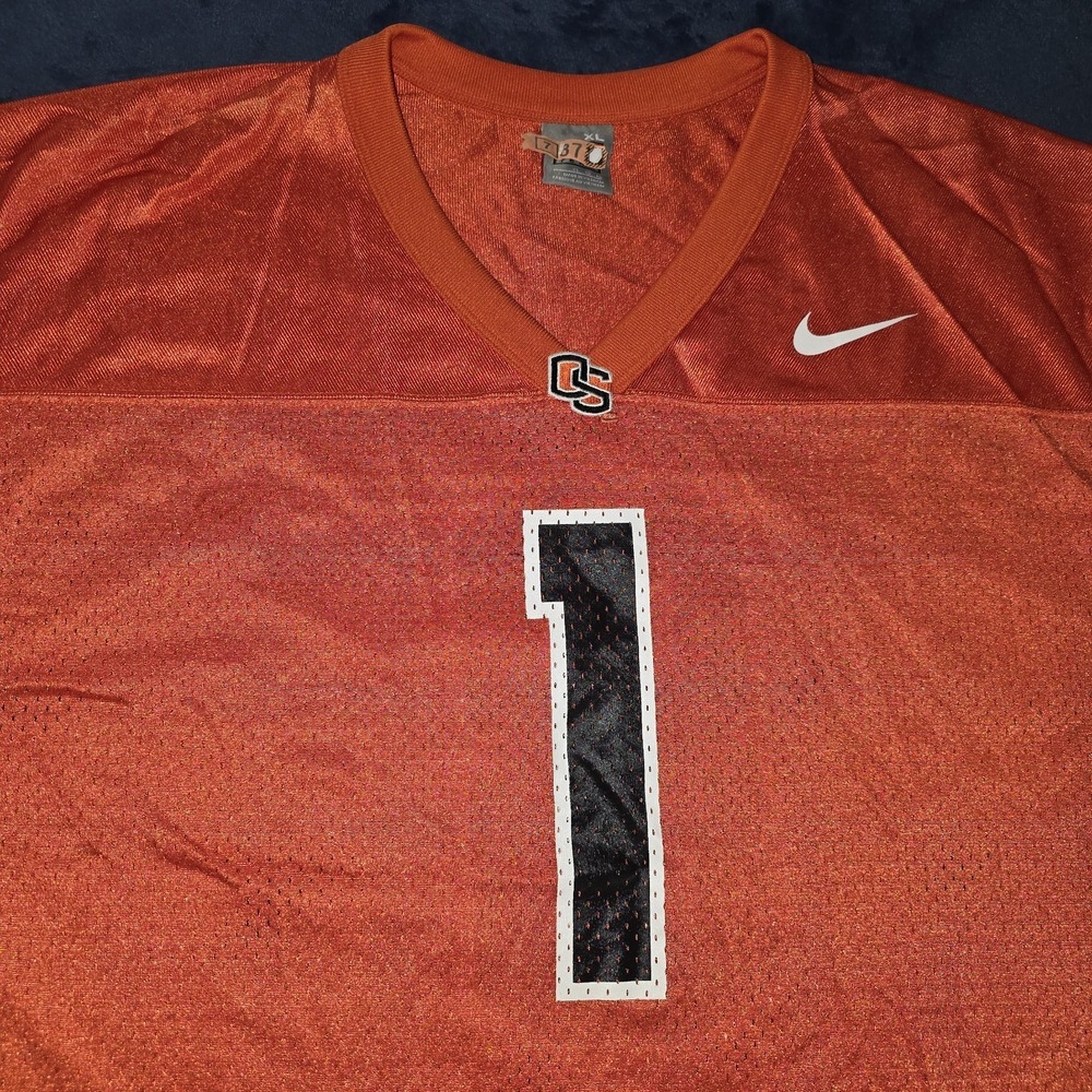Nike Oregon State Beavers Football Jersey #1 on Front #8 on Back Orange Size XL